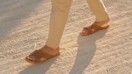 Nisolo Dante Cross Strap Sandal Tobacco