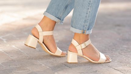 Nisolo Stella Go-To Block Heel Sandal Bone