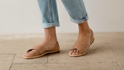 Nisolo All-Day Cross Strap Sandal Almond